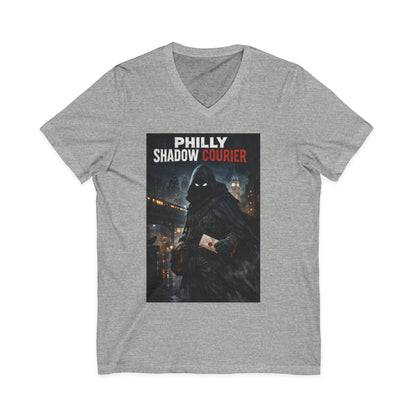 Philly Shadow Courier V‑Neck Tee – Unisex Graphic Shirt