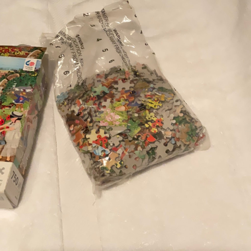 Garden Party Delight 750 Piece Puzzle - Tuula Burger