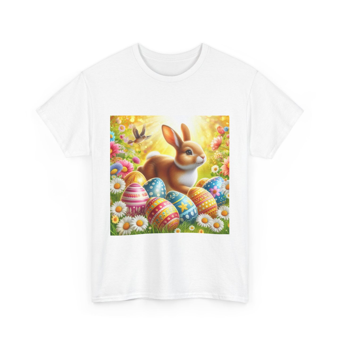 Easter Bunny Cotton Tee - Unisex Heavy Cotton Tee for Spring Celebrations