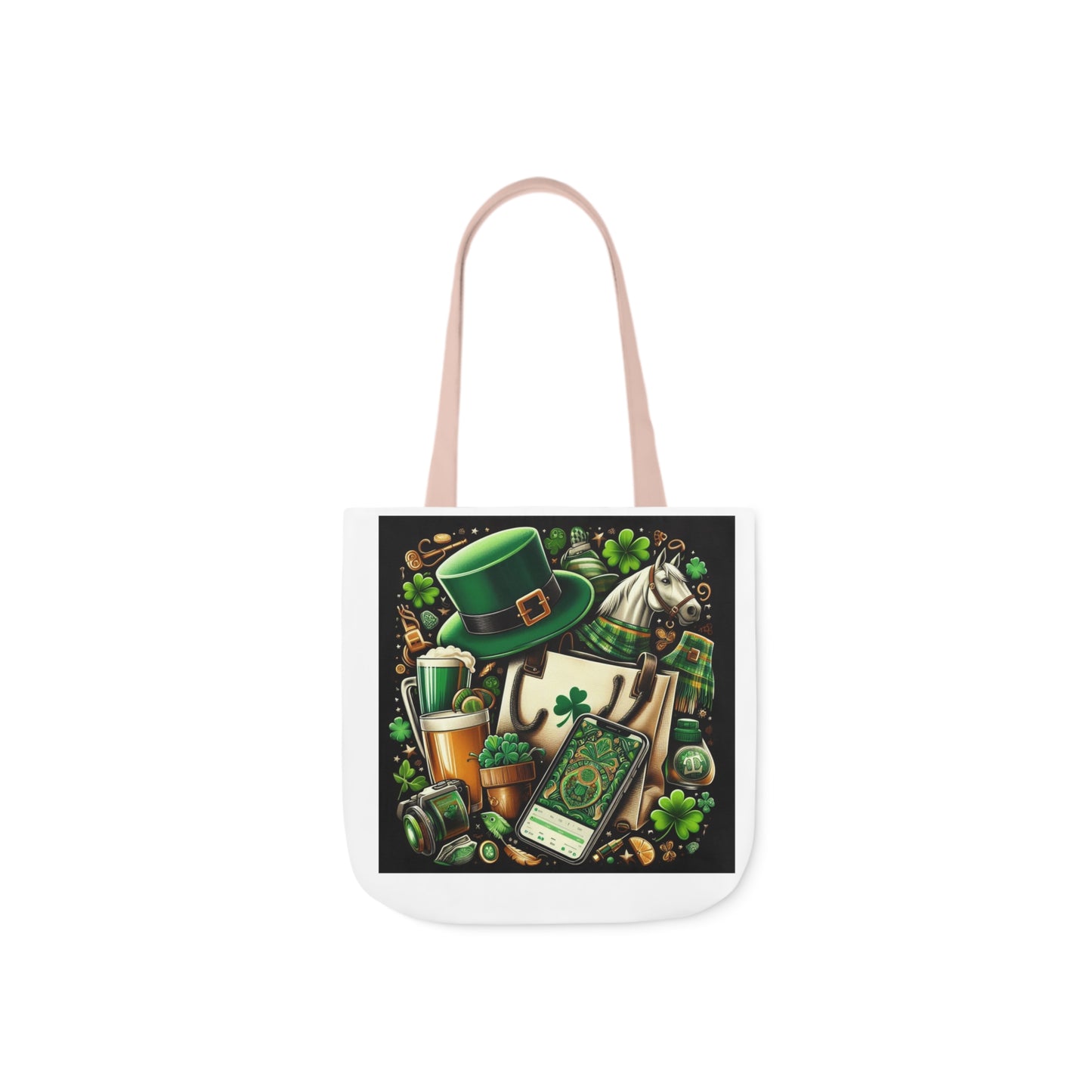 Fun Designs Canvas Tote Bag with Colorful Straps - Perfect for All Occasions!