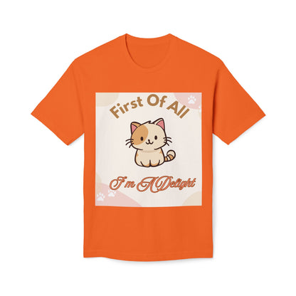 Cat Graphic T-Shirt — "First Of All I'm A Delight" Cute Kawaii Cat Tee