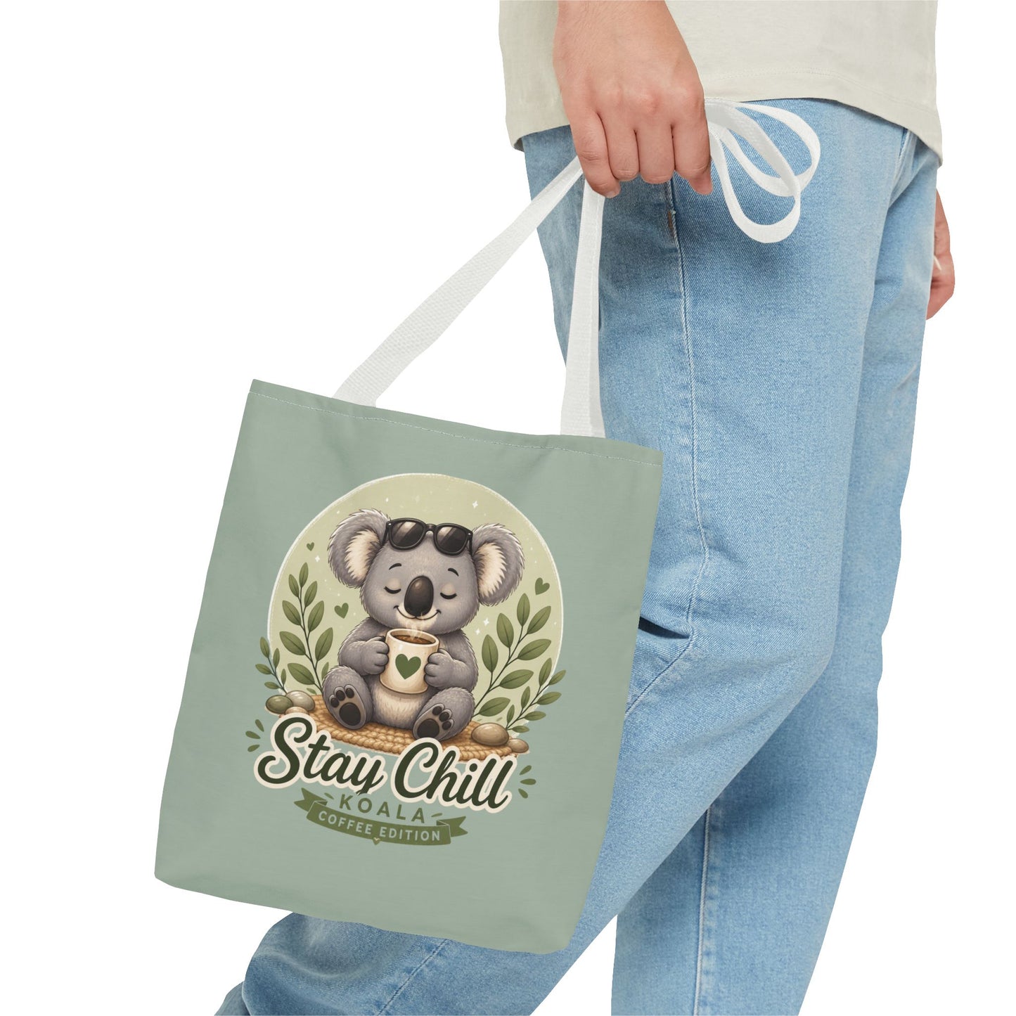 Stay Chill Koala Tote Bag | Cute Relaxing Animal AOP Tote | Eco-Friendly Canvas Tote Bag | Funny Koala Gift Idea for Animal Lovers