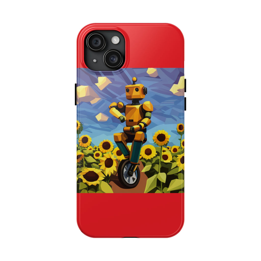 Robot with Flowers Tough Phone Case