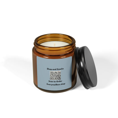 Amber Jar Soy Candle | Scented Soy Candle with QR Label | Shop & Snacks | Multi-Size