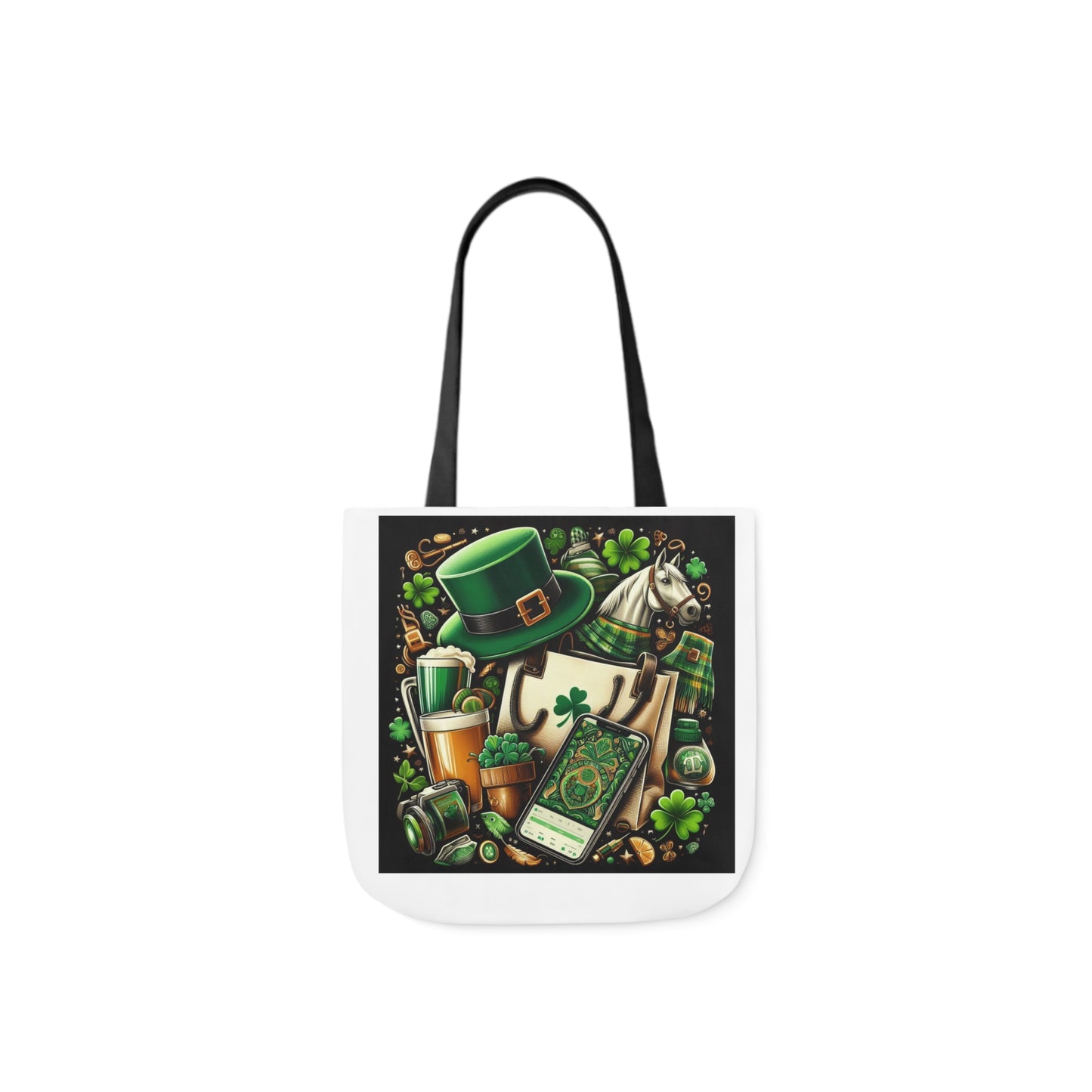 Fun Designs Canvas Tote Bag with Colorful Straps - Perfect for All Occasions!