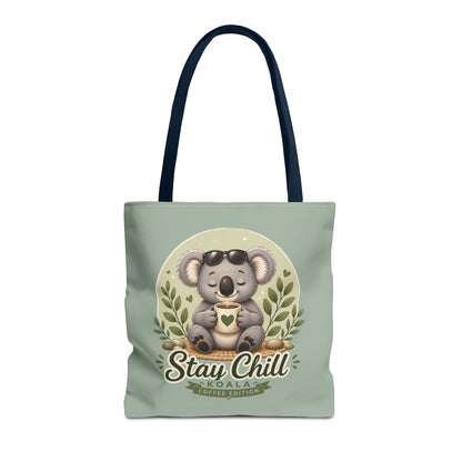Stay Chill Koala Tote Bag | Cute Relaxing Animal AOP Tote | Eco-Friendly Canvas Tote Bag | Funny Koala Gift Idea for Animal Lovers