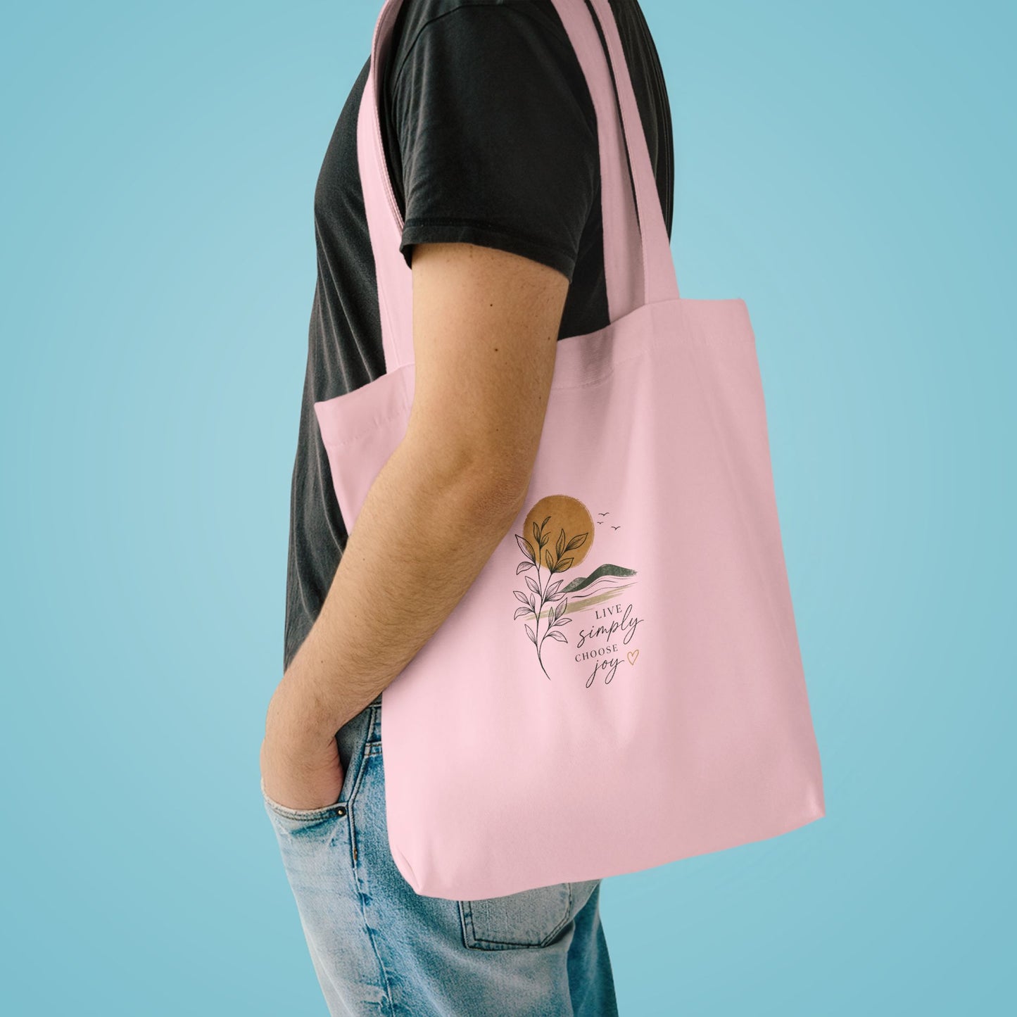 Sunset Botanical Tote Bag — 'You Are My Sunshine' Custom Cotton Tote