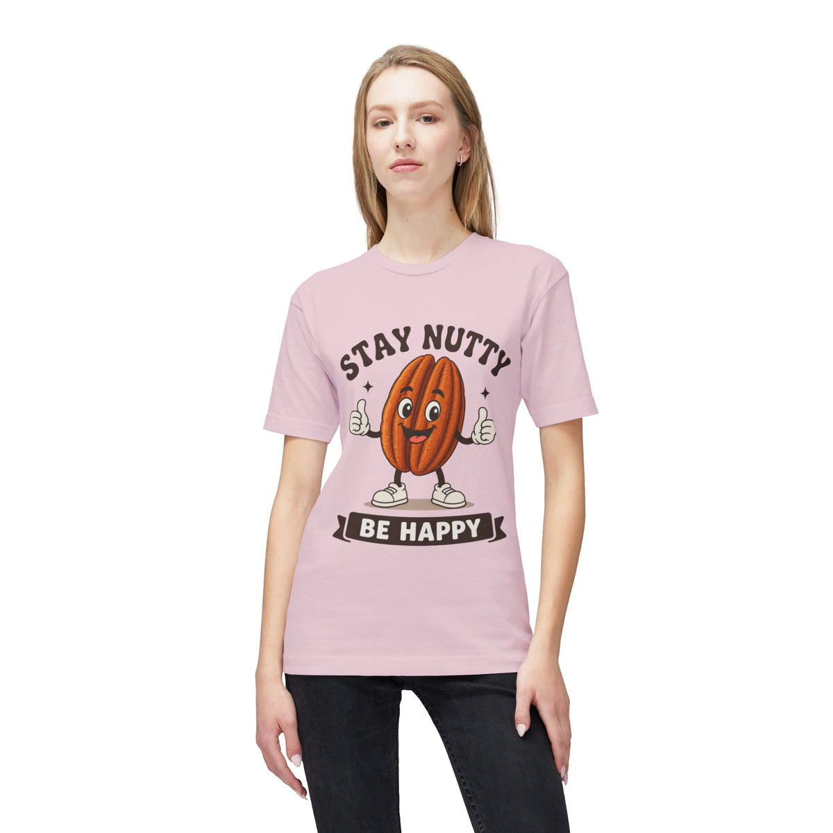 Stay Nutty Be Happy T-Shirt — Funny Pecan Cartoon Tee