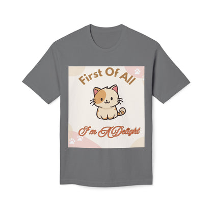 Cat Graphic T-Shirt — "First Of All I'm A Delight" Cute Kawaii Cat Tee