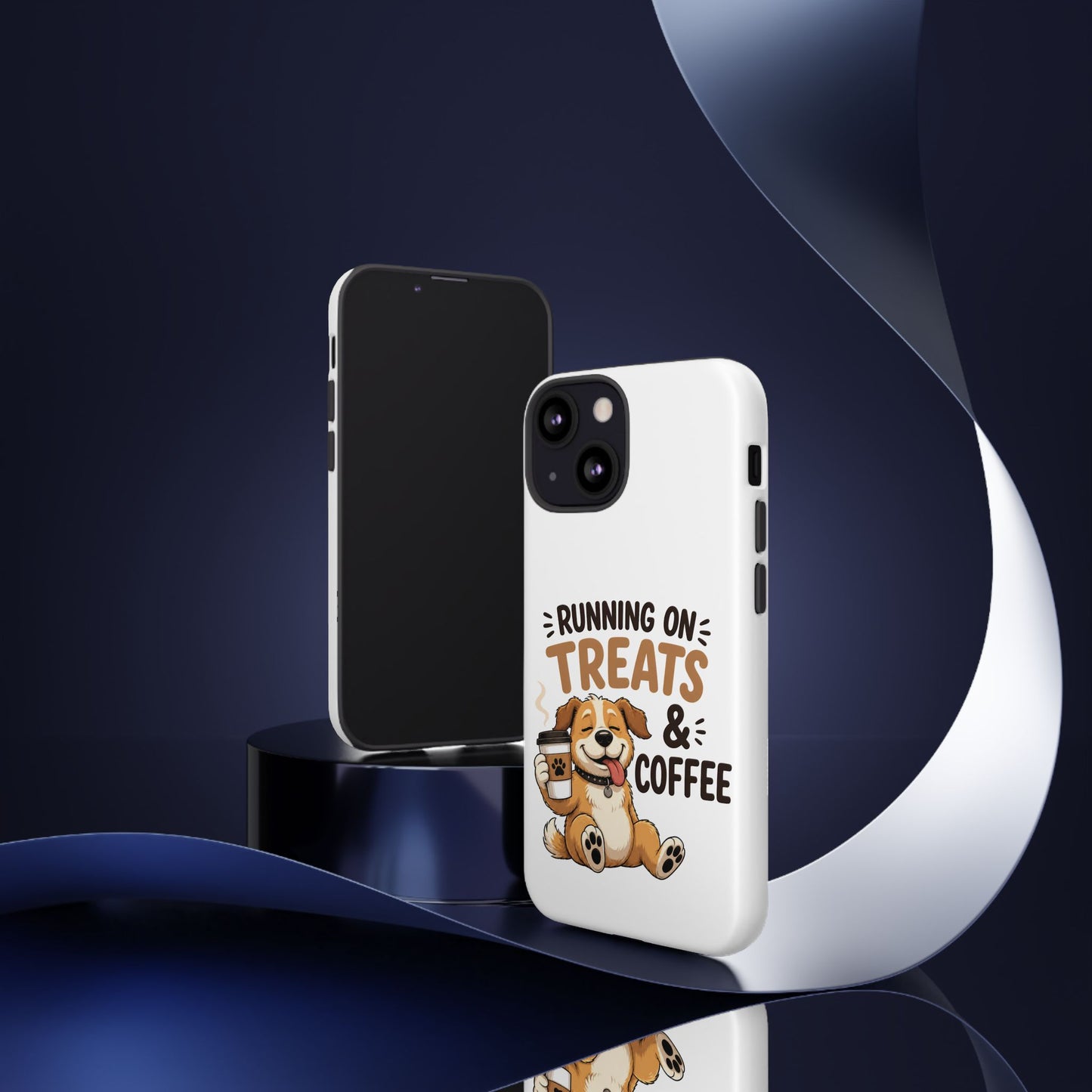 Running on Treats & Coffee Phone Case | Cute Dog Design for iPhone & Samsung