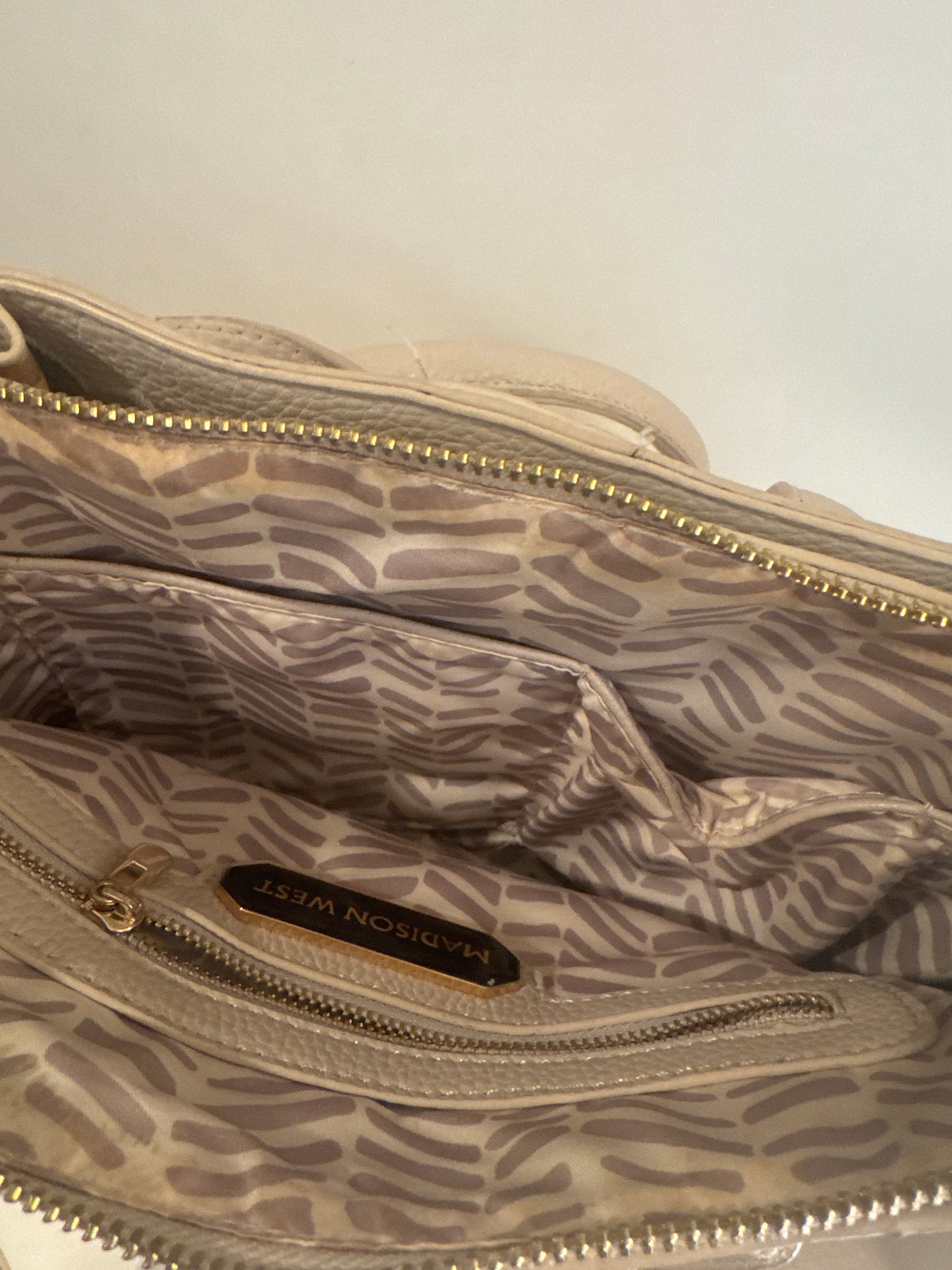 Madison West Vegan Leather Handbag with Gold Hardware