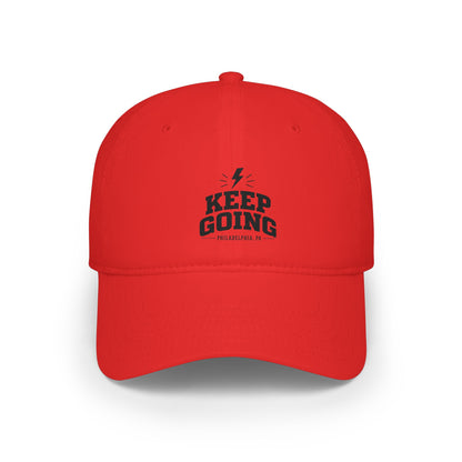 Keep Going Low Profile Baseball Cap — Motivational Embroidered Hat