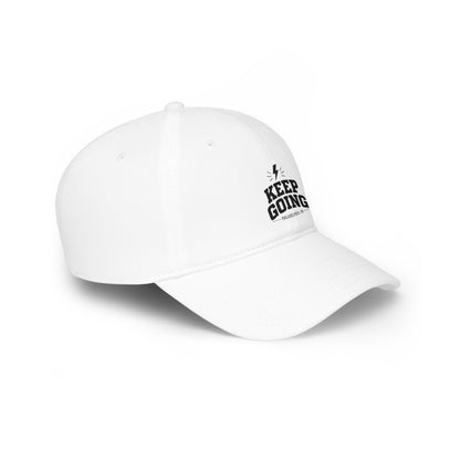Keep Going Low Profile Baseball Cap — Motivational Embroidered Hat