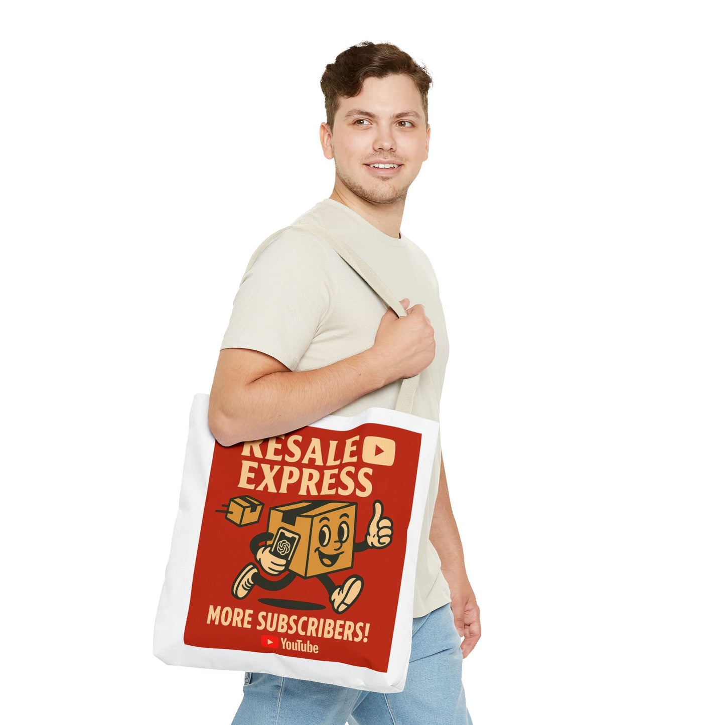 Resale Express Tote - More subscribers Red Cartoon Design