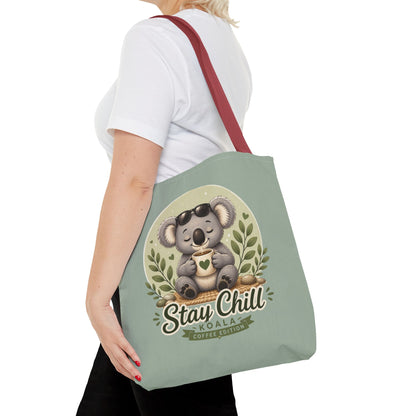 Stay Chill Koala Tote Bag | Cute Relaxing Animal AOP Tote | Eco-Friendly Canvas Tote Bag | Funny Koala Gift Idea for Animal Lovers