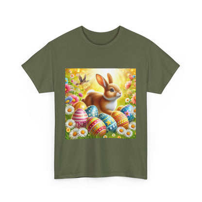 Easter Bunny Unisex Heavy Cotton Tee - Colorful Spring Design