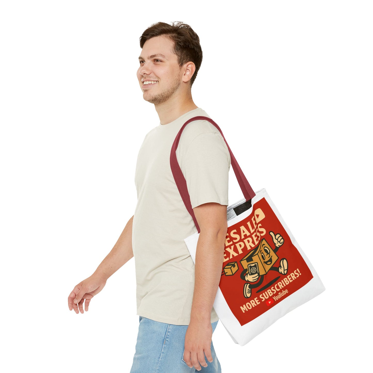 Resale Express Tote - More subscribers Red Cartoon Design