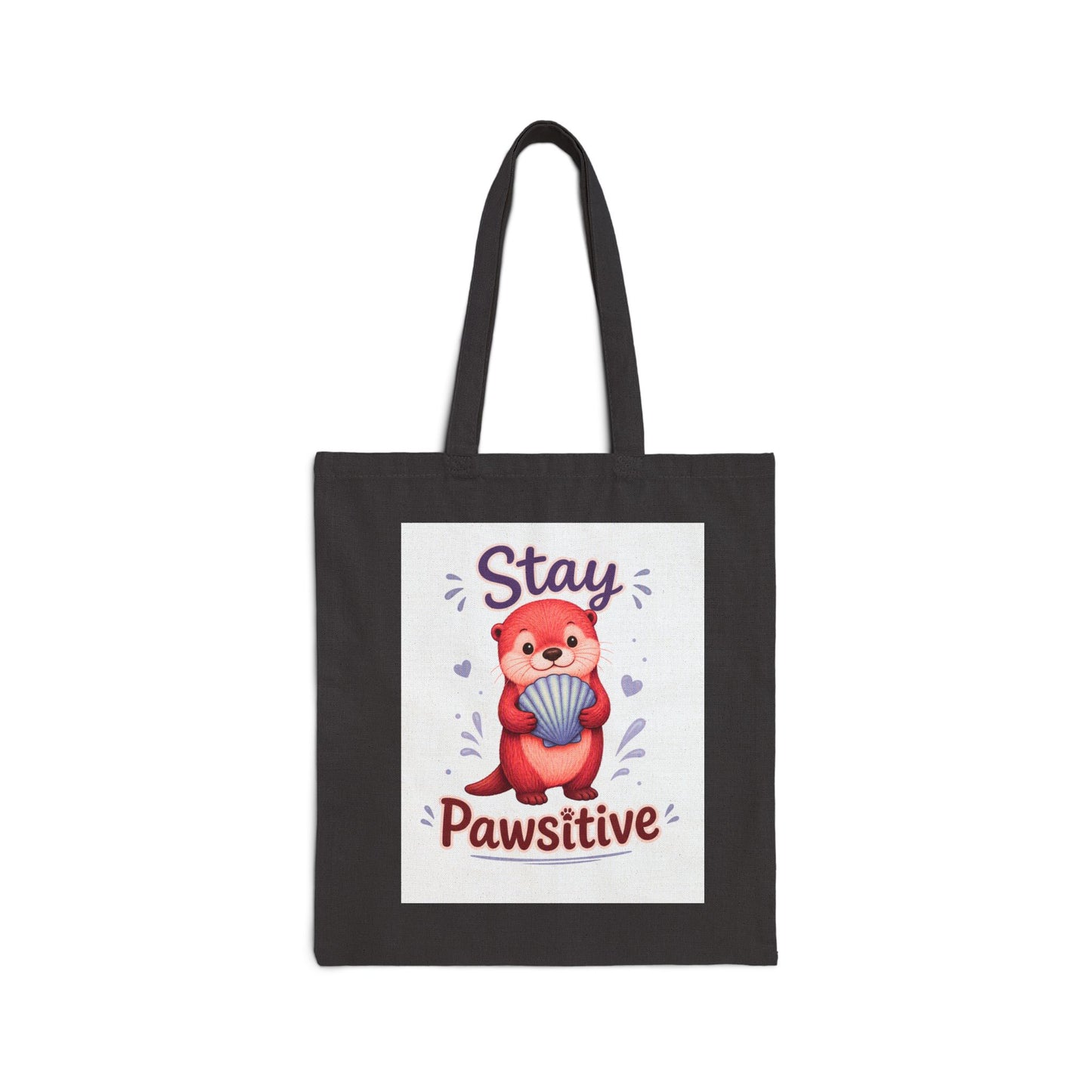 Stay Pawsitive Otter Tote Bag – Cute Animal Canvas Tote