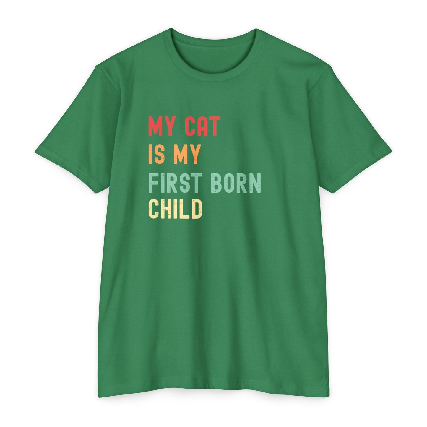Funny Cat Lover T-Shirt – 'My Cat Is My First Born' Unisex Pet Parent Tee
