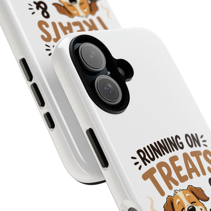 Running on Treats & Coffee Phone Case | Cute Dog Design for iPhone & Samsung