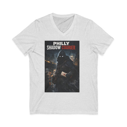 Philly Shadow Courier V‑Neck Tee – Unisex Graphic Shirt