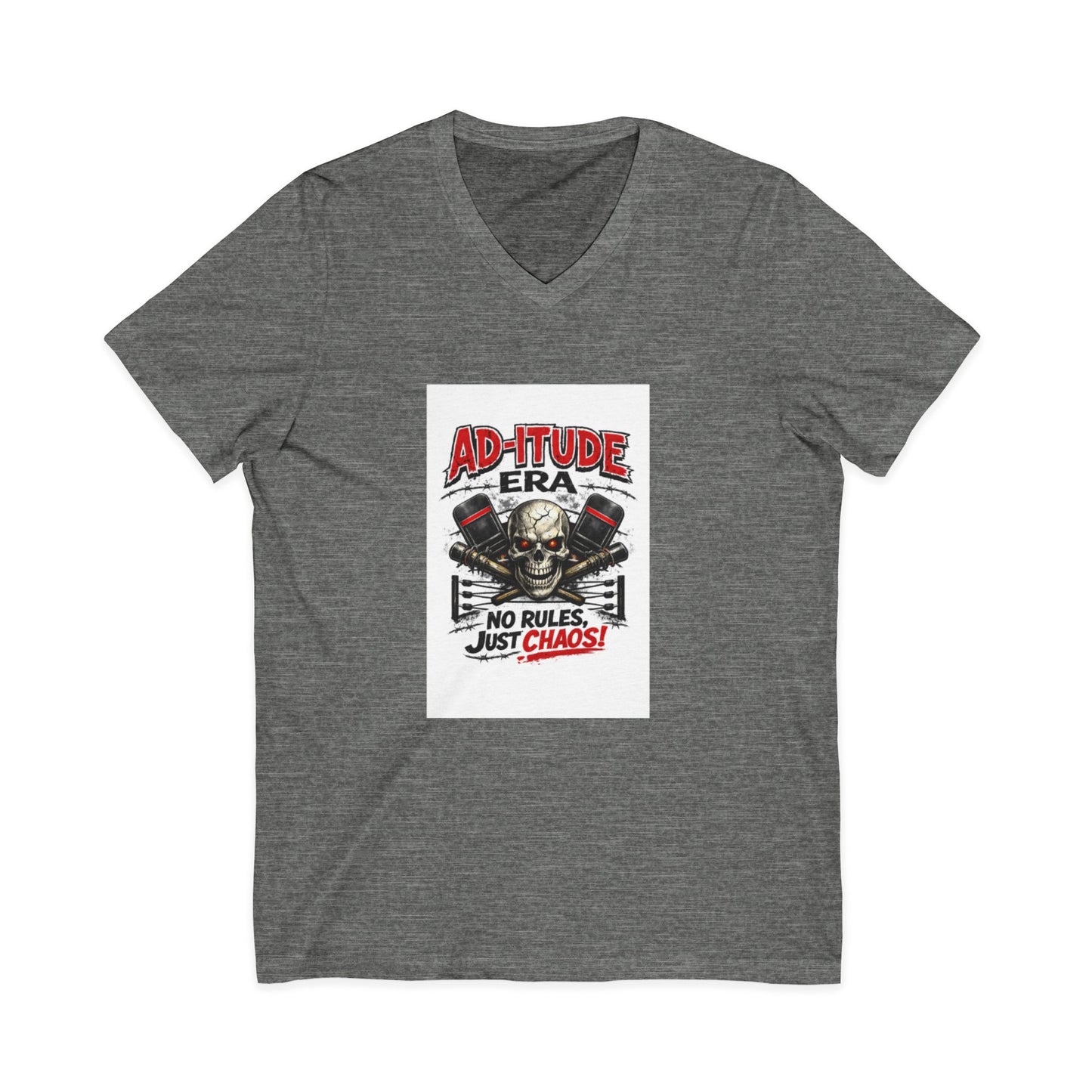Ad‑itude Era Wrestling Tee – No Rules Just Chaos V‑Neck