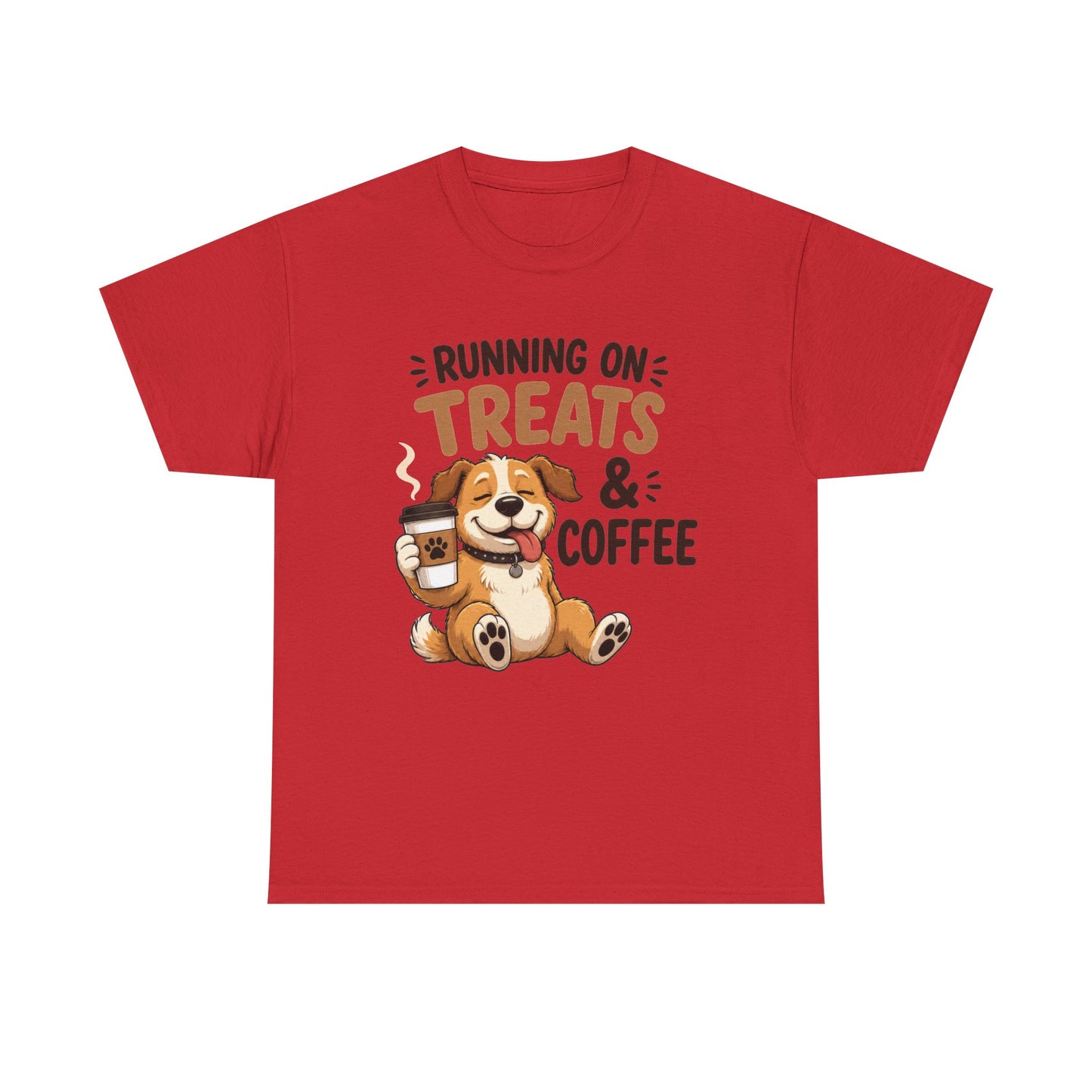 Running on Treats & Coffee T-Shirt | Cute Dog & Coffee Graphic Tee
