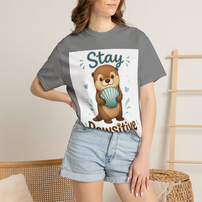 Stay Pawsitive Otter T-Shirt – Cute Animal Graphic Tee