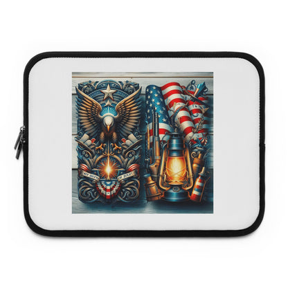 Patriotic Laptop Sleeve with Eagle and Lantern Design