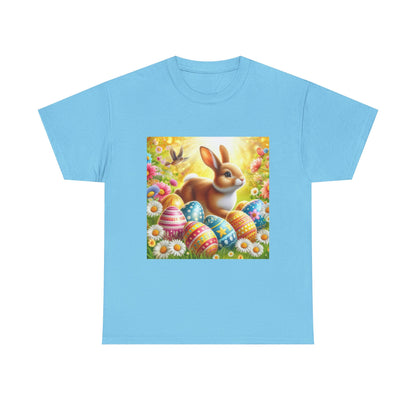 Easter Bunny Cotton Tee - Unisex Heavy Cotton Tee for Spring Celebrations