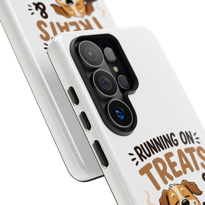 Running on Treats & Coffee Phone Case | Cute Dog Design for iPhone & Samsung
