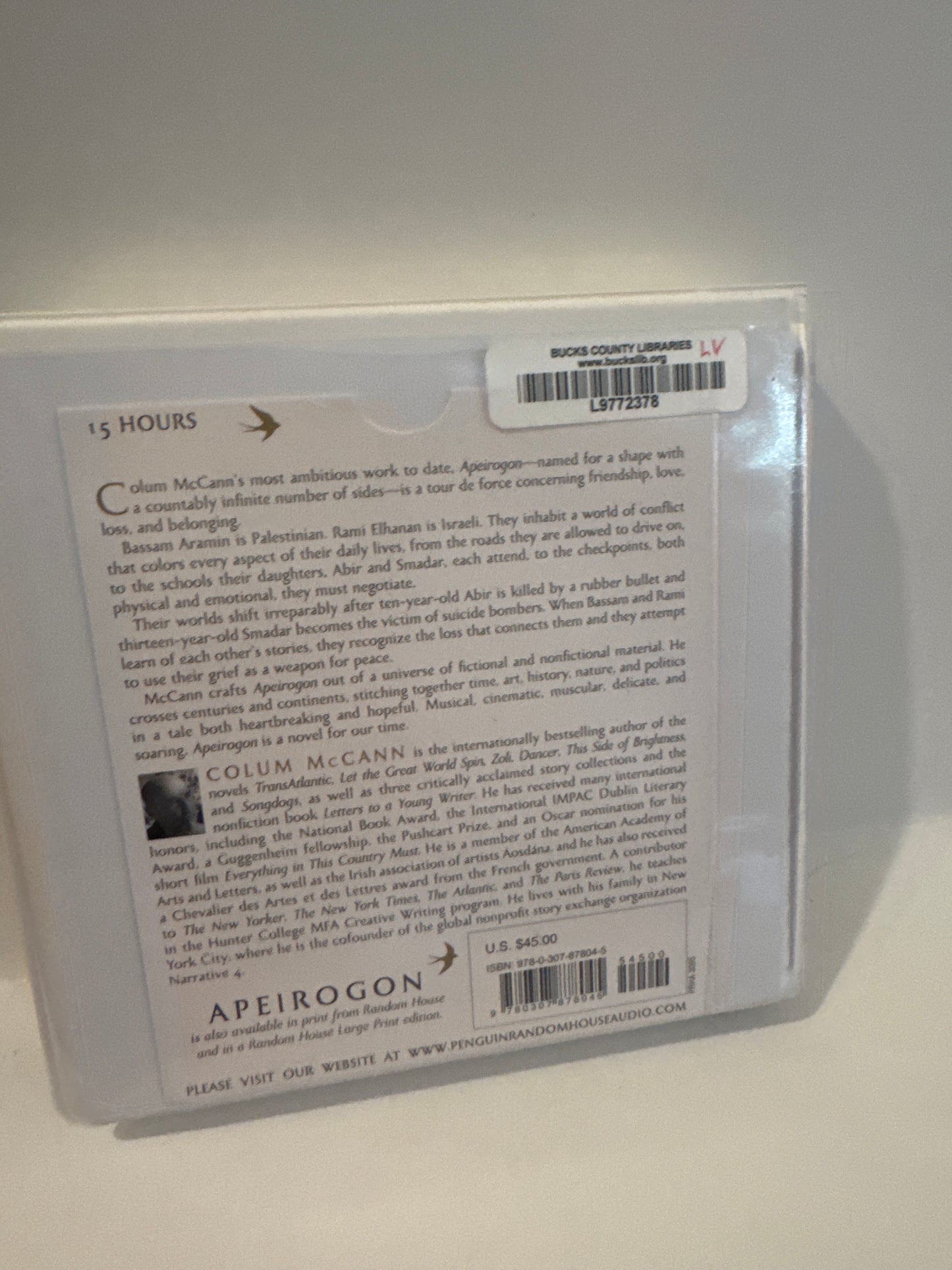 Apeirogon - Colum McCann | Fiction Novel