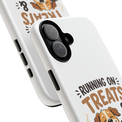 Running on Treats & Coffee Phone Case | Cute Dog Design for iPhone & Samsung
