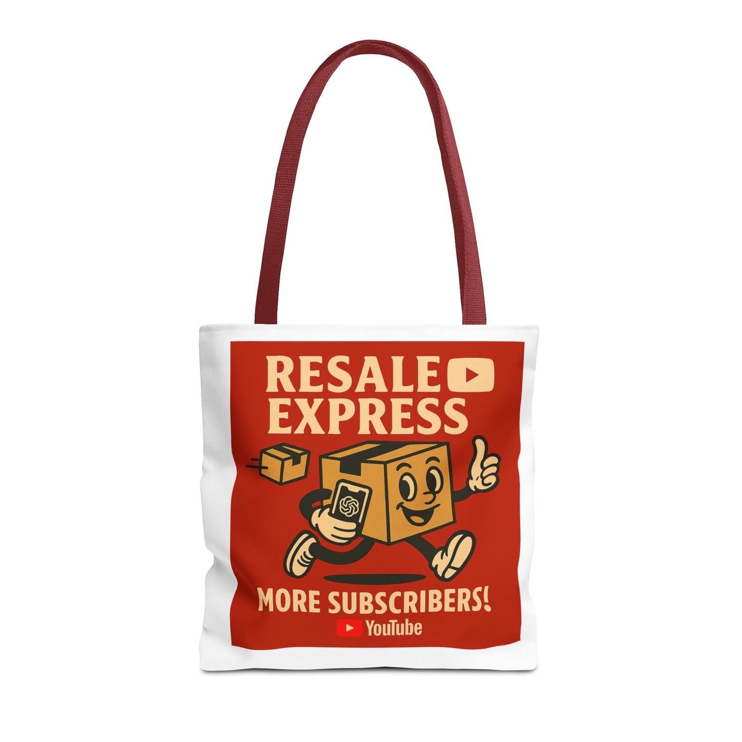 Resale Express Tote - More subscribers Red Cartoon Design