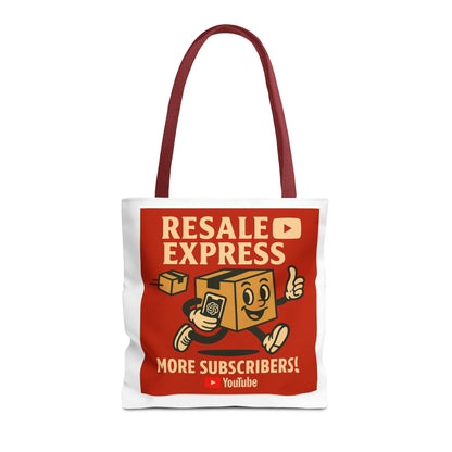 Resale Express Tote - More subscribers Red Cartoon Design