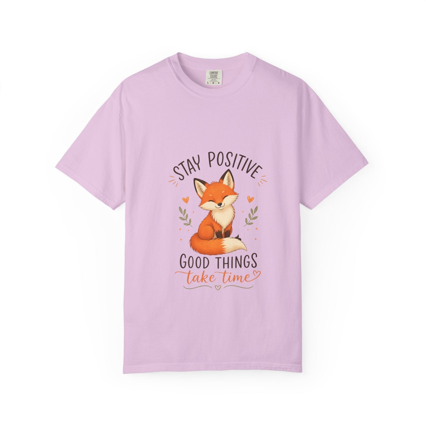 Fox Graphic T-Shirt — "Good Things Take Time" Stay Positive Inspirational Tee