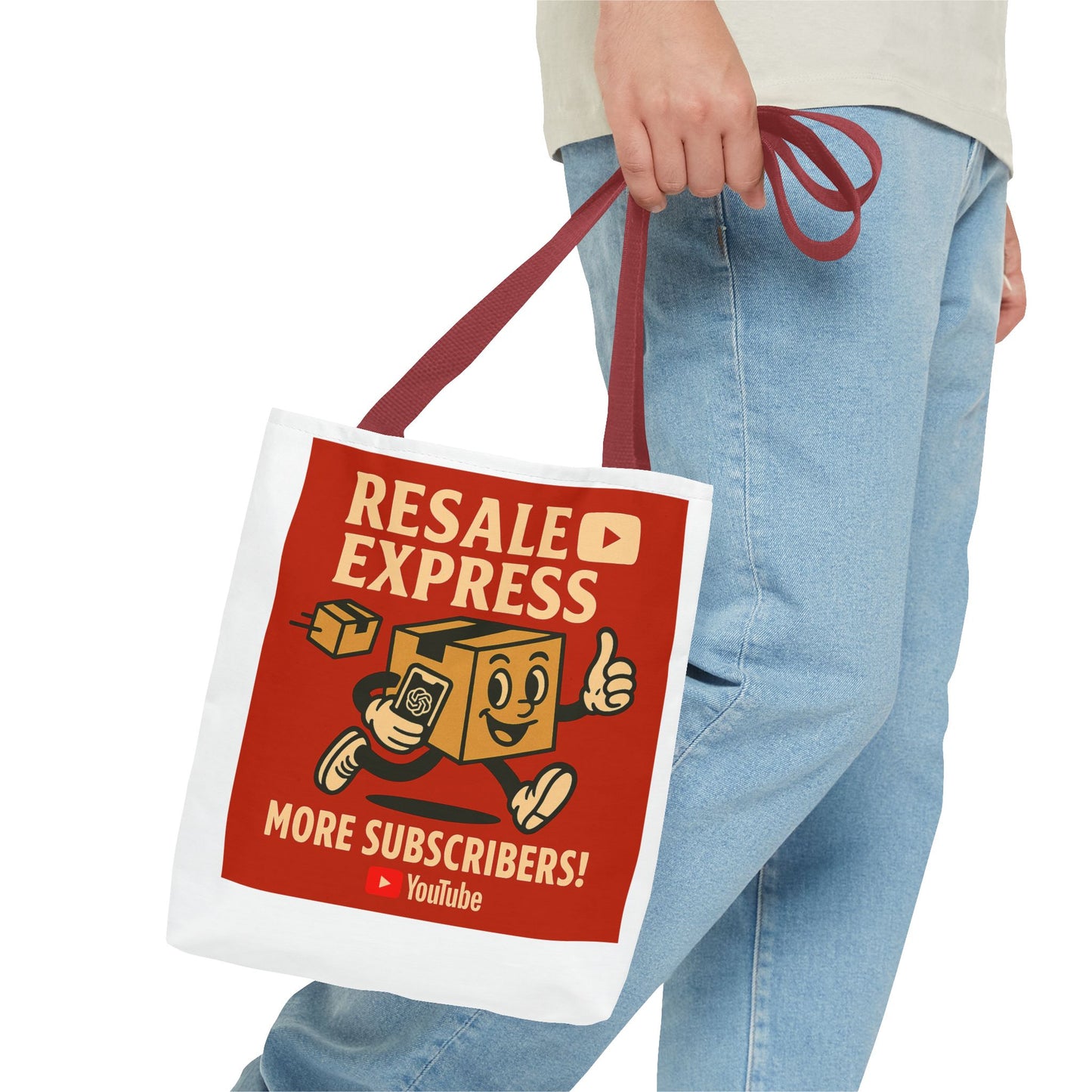 Resale Express Tote - More subscribers Red Cartoon Design