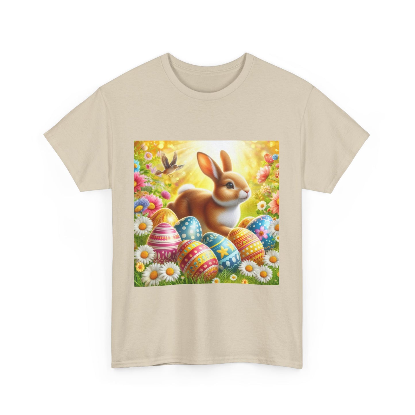 Easter Bunny Cotton Tee - Unisex Heavy Cotton Tee for Spring Celebrations