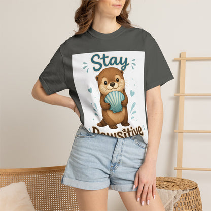 Stay Pawsitive Otter T-Shirt – Cute Animal Graphic Tee