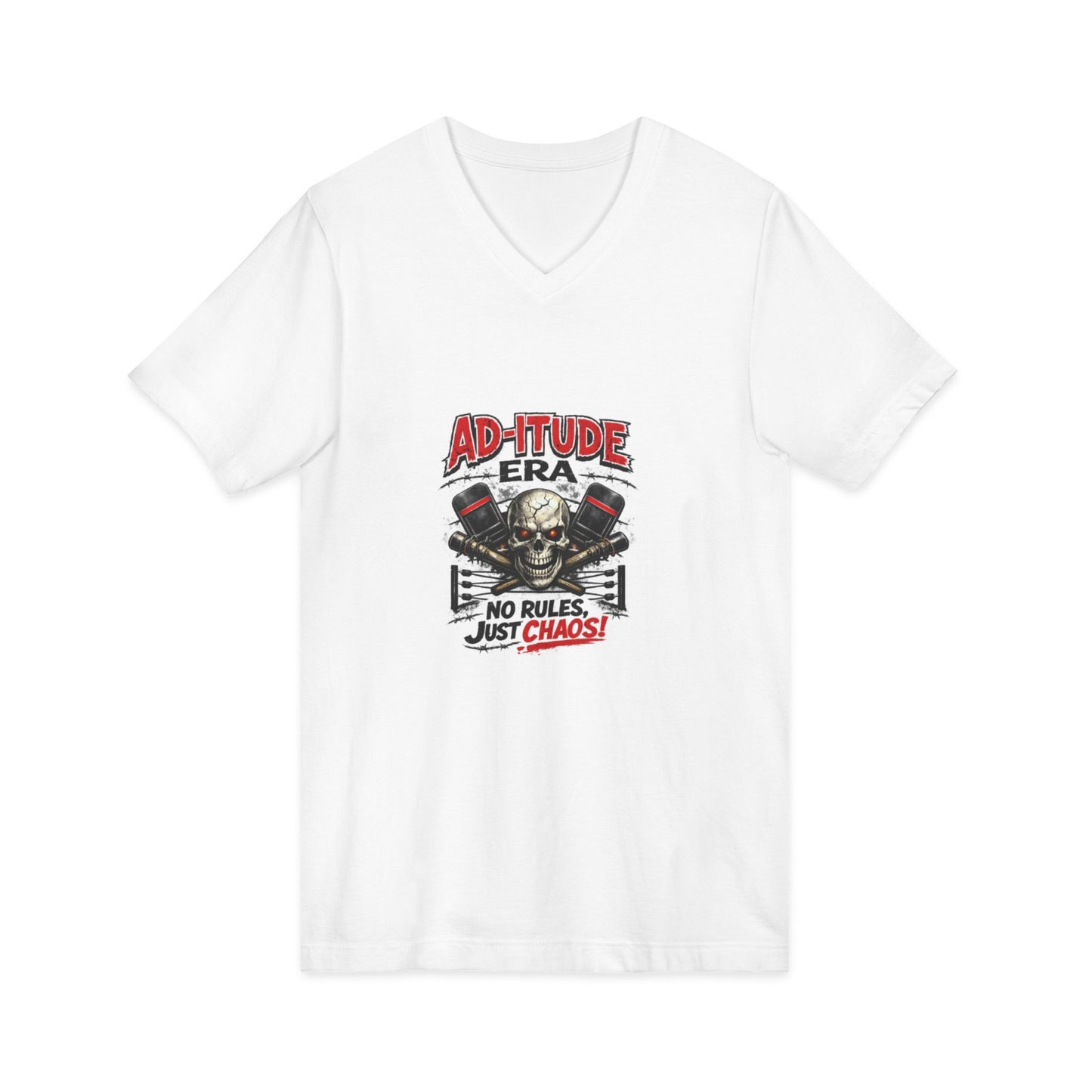 Ad‑itude Era Wrestling Tee – No Rules Just Chaos V‑Neck