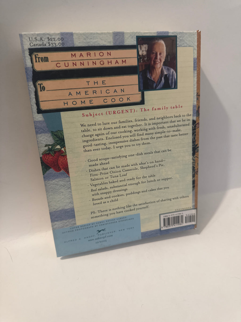 Lost Recipes – Marion Cunningham Hardcover Cookbook