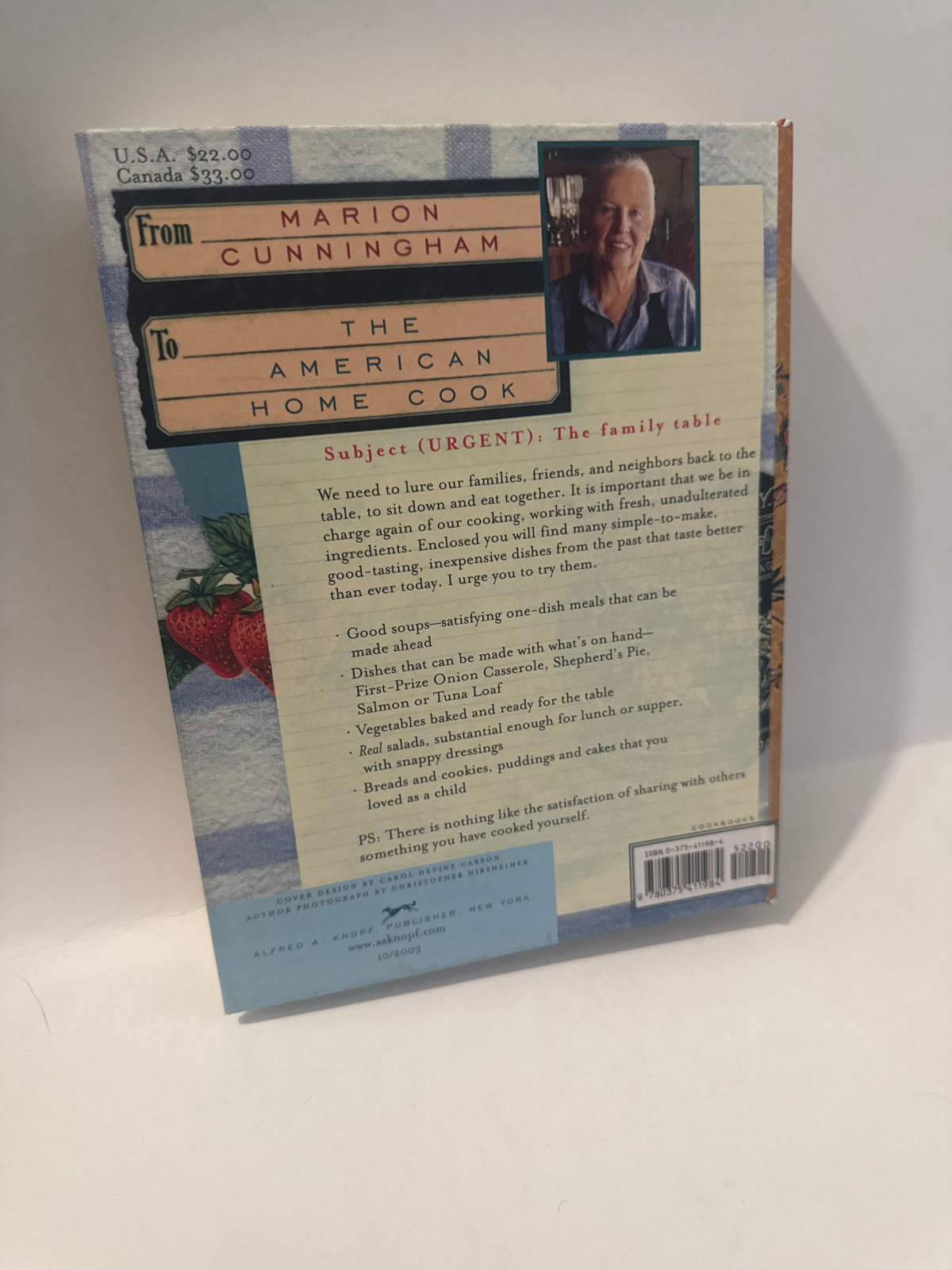 Lost Recipes – Marion Cunningham Hardcover Cookbook