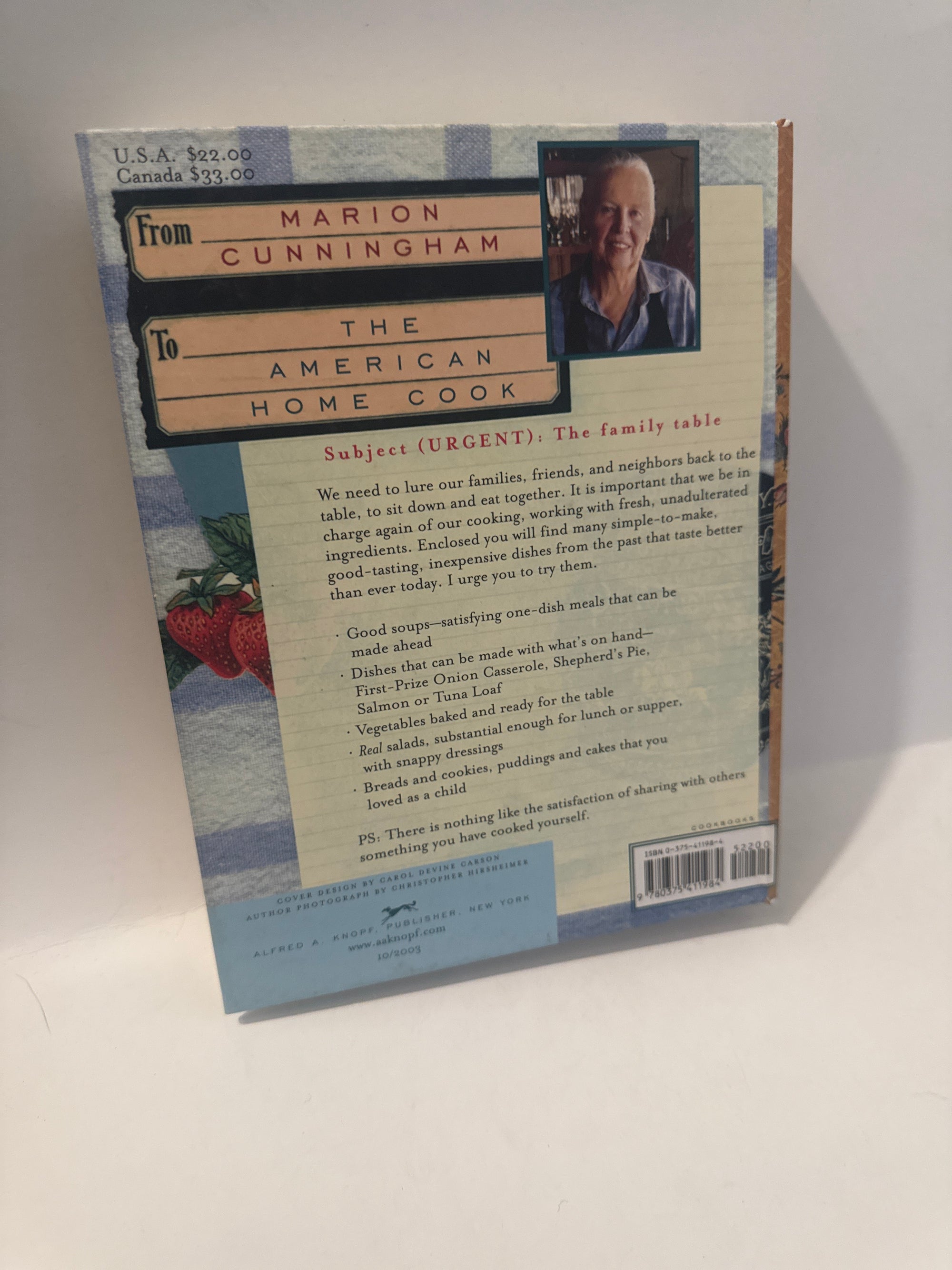 Lost Recipes – Marion Cunningham Hardcover Cookbook