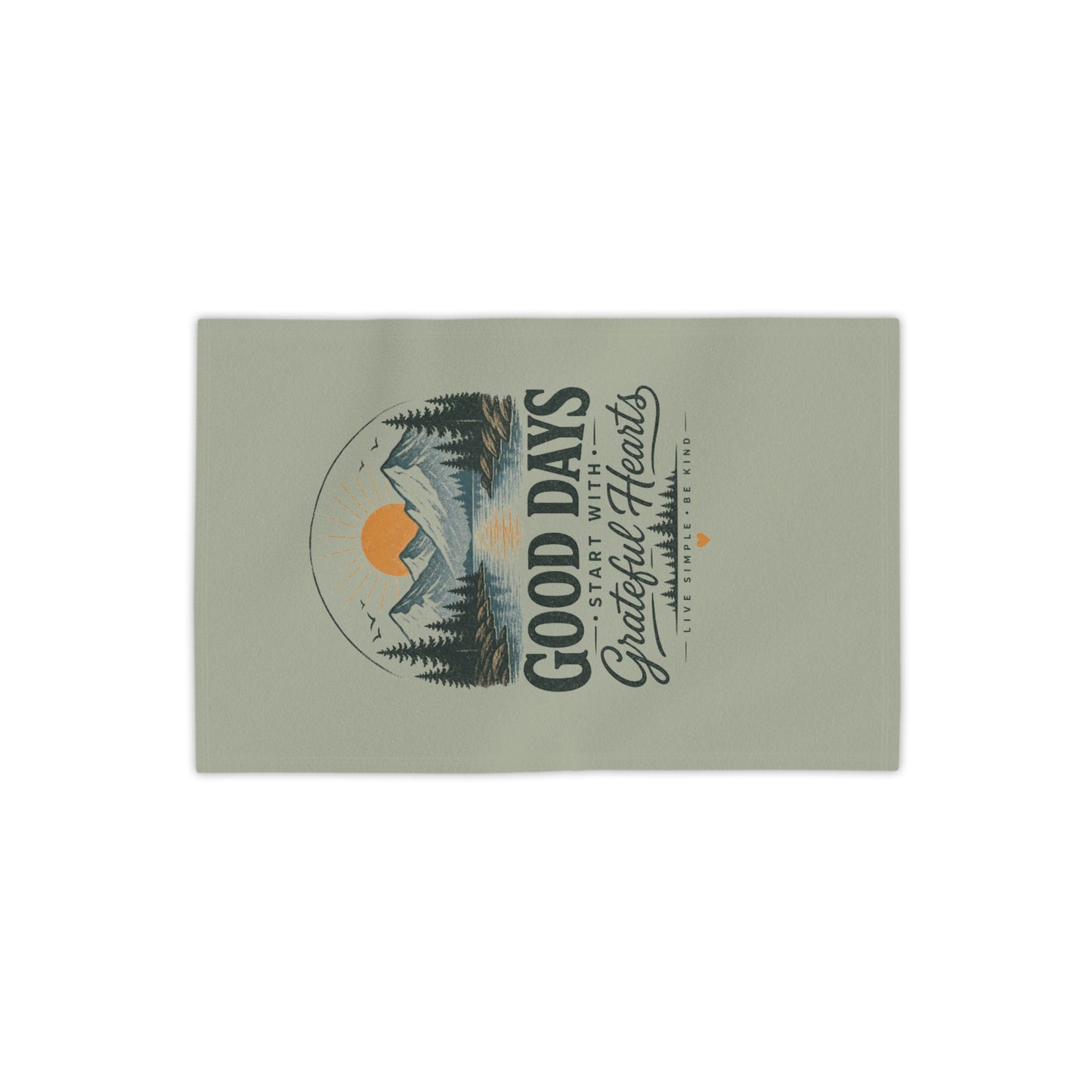 Good Days Grateful Hearts Beach Towel | Mountain Sunrise Print