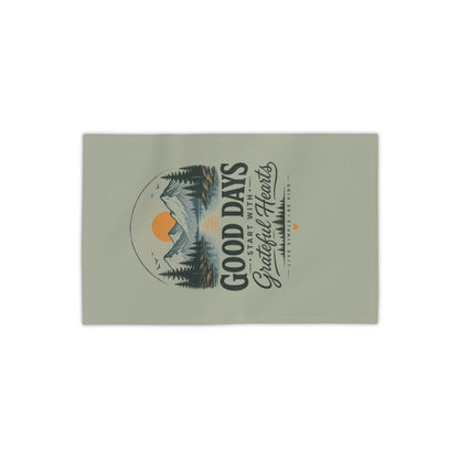 Good Days Grateful Hearts Beach Towel | Mountain Sunrise Print