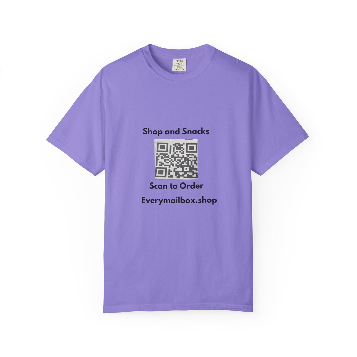 QR Code Promo T-Shirt — "Shop and Snacks" Scan to Order Tee