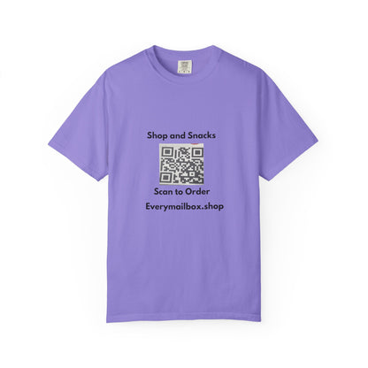 QR Code Promo T-Shirt — "Shop and Snacks" Scan to Order Tee