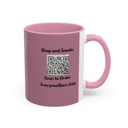 Shop & Snacks QR Code Coffee Mug | Custom Color 11oz & 15oz | Northeast Philly