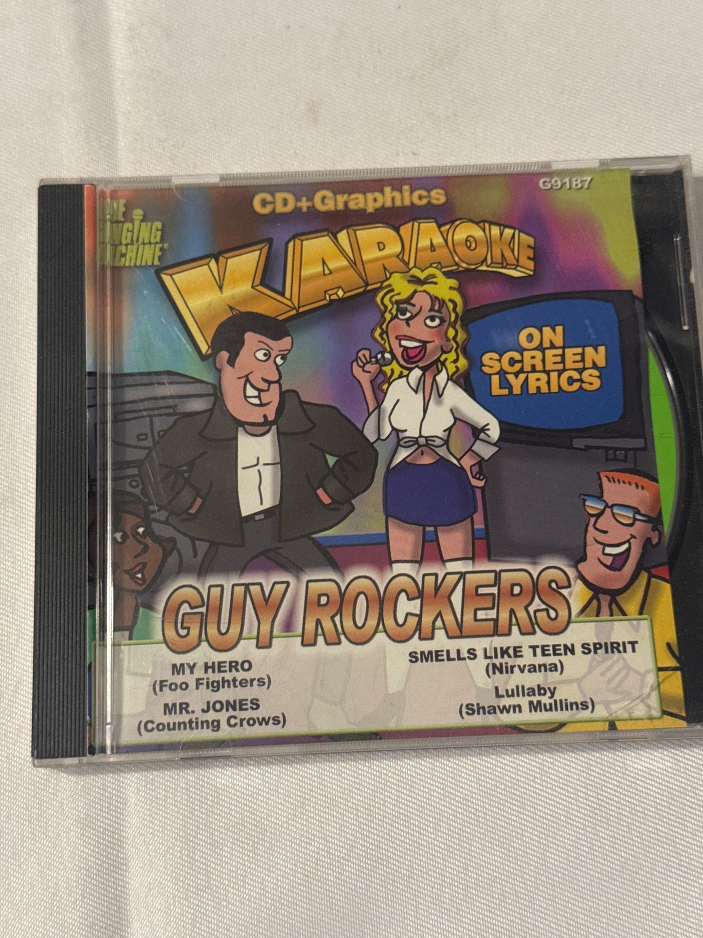 Karaoke guy rockers on screen lyrics CD graphics ￼