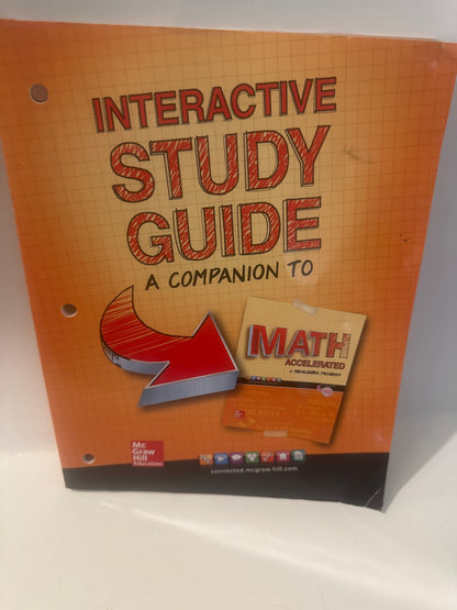 Interactive study guide with a math book on top, on a white surface
